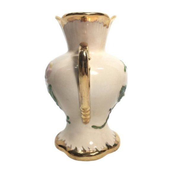 Hull Art Urn Style Vase Floral with Gold Accents - Picture 4 of 9